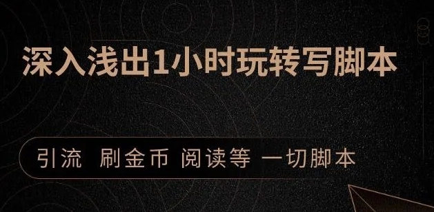 引流脚本实战课：1小时深入浅出视频实操讲解，教你0基础学会写引流脚本