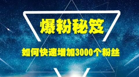 王通《爆粉秘笈》如何快速增加3000个精准粉丝