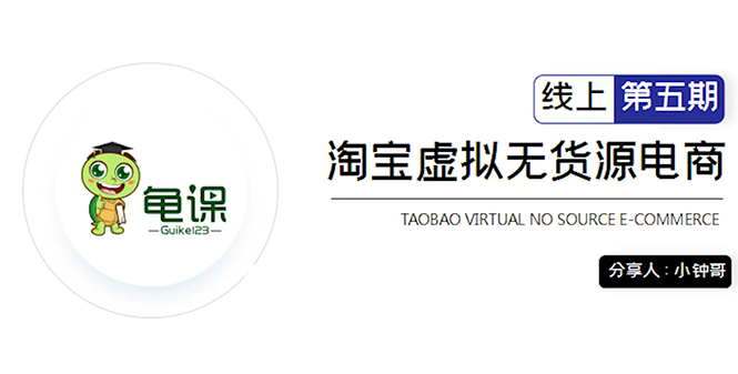 龟课·淘宝虚拟无货源电商5期，全程直播 现场实操，一步步教你轻松实现躺赚