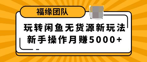 福源团队玩转闲鱼无货源新玩法，新手简单操作轻松月赚5000+