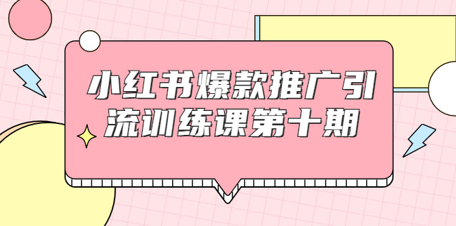 小红书爆款推广引流训练课第十期，手把手带你玩转小红书，轻松月入过万