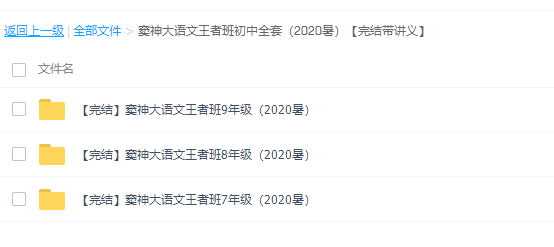 窦神大语文王者班初中全套（2020暑）【完结带讲义】课程视频
