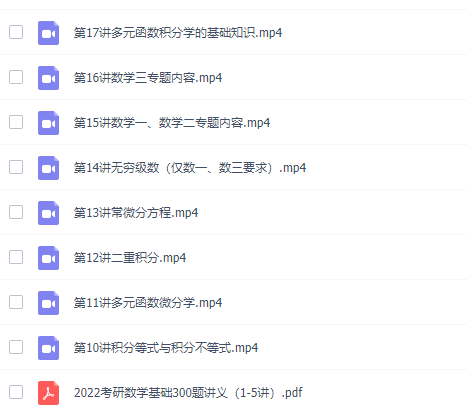2022张宇数学龙图高端基础300题讲解视频课程