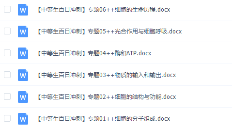 《百日冲系列》生物中等生高考备考百日捷进Word版