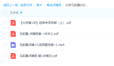 2021高途点睛班高考马凯鹏化学讲义视频学习大全