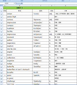 高一外研版英语必修一单词表带音标EXCEL格式可编辑英语单词背诵 默写