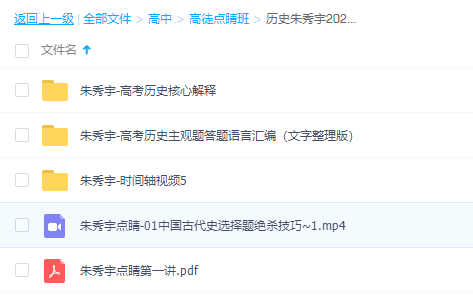 2021高途点睛班高考历史朱秀宇视频讲义合集