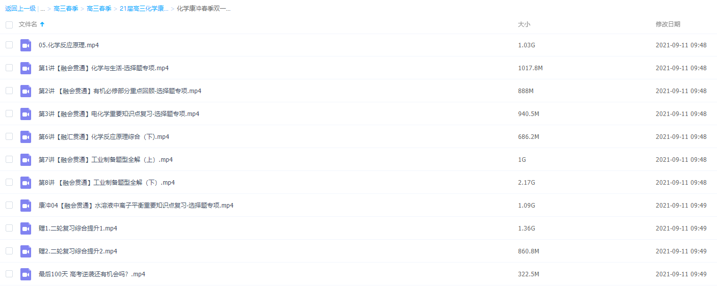 2021作业帮高三化学康冲春季双一流视频课程