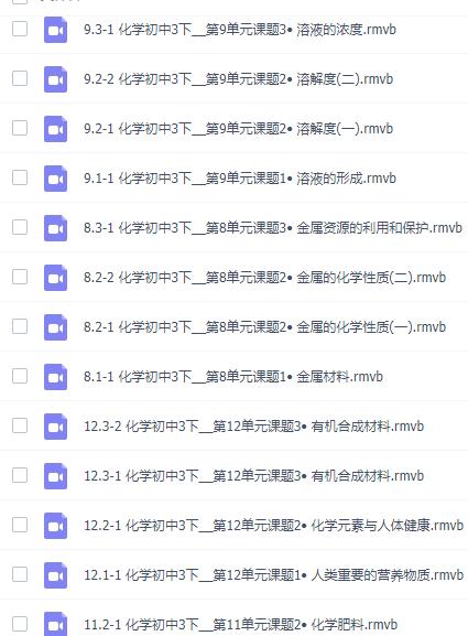 初中化学九年级下册 随堂视频，带电子书+送黄冈视频