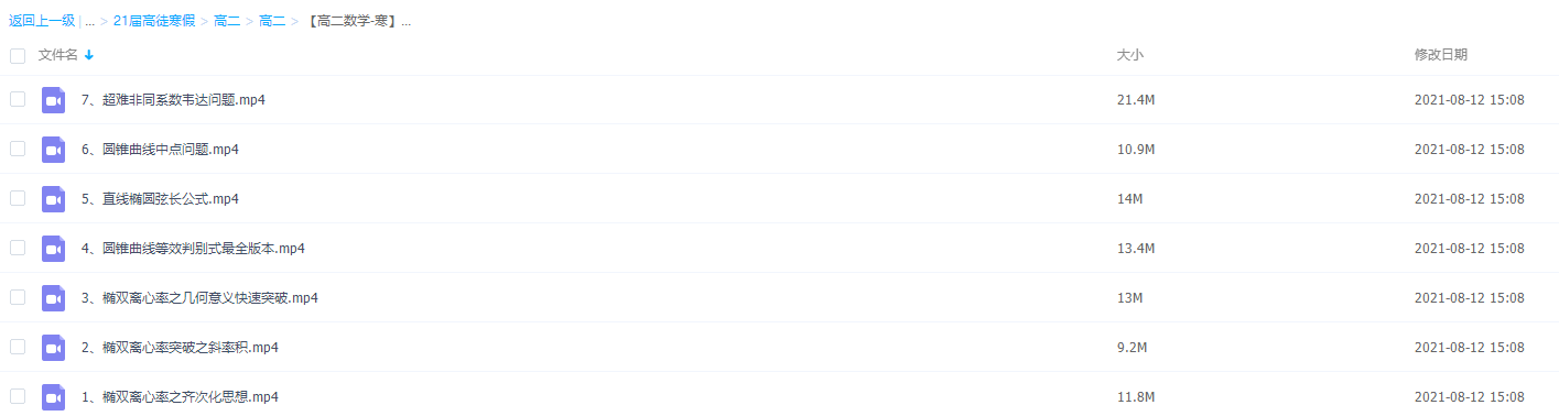 2021届高途寒假班(HL绝密)-高二数学付力视频课