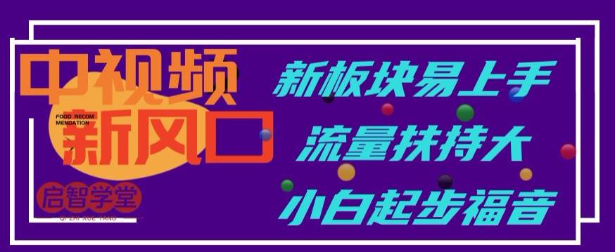 中视频新风口，新板块易上手，流量扶持大，小白起步福音【揭秘】