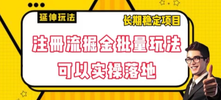 注册流掘金批量玩法，可以实操落地【揭秘】